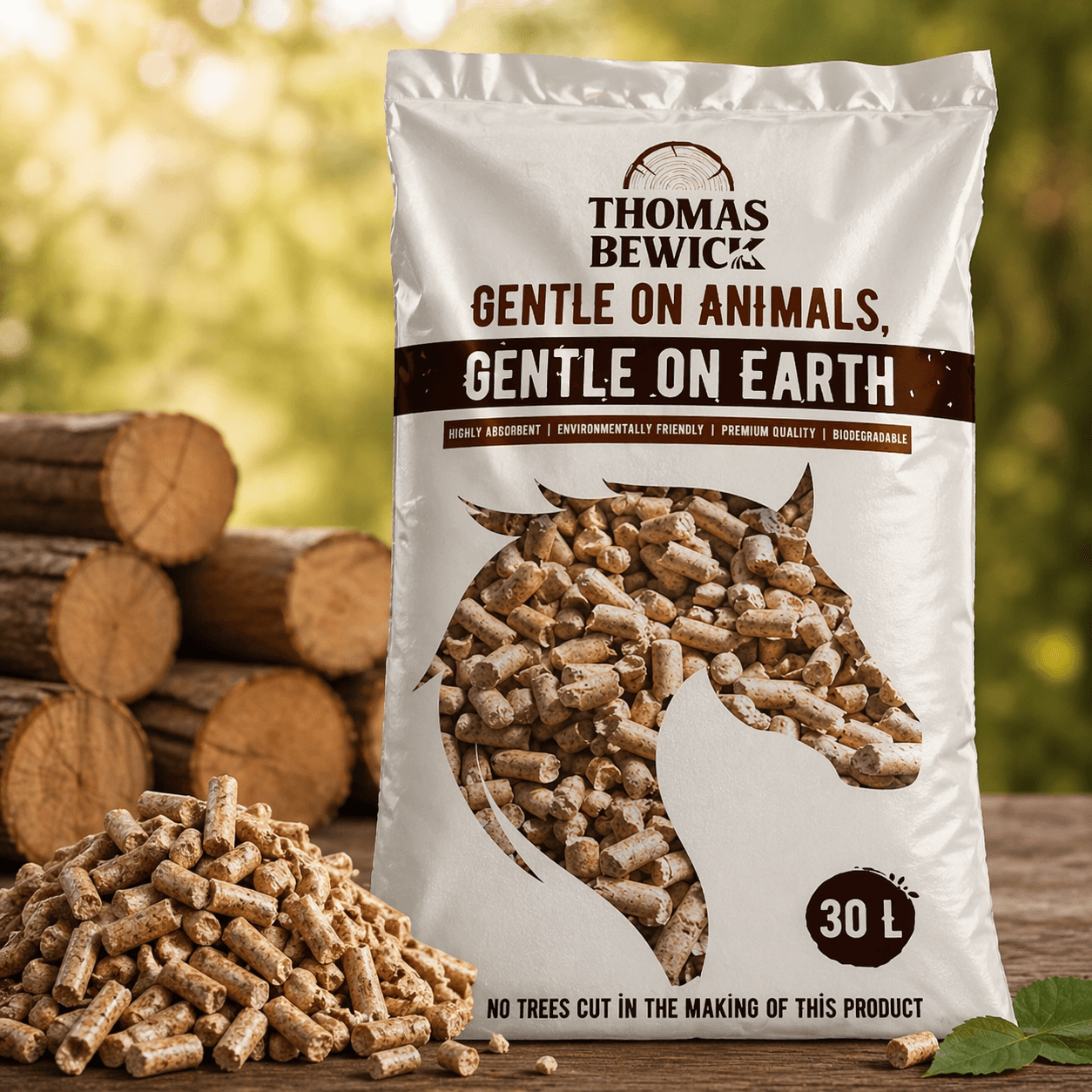 Premium Horse Bedding Pellets, Gentle on Animals